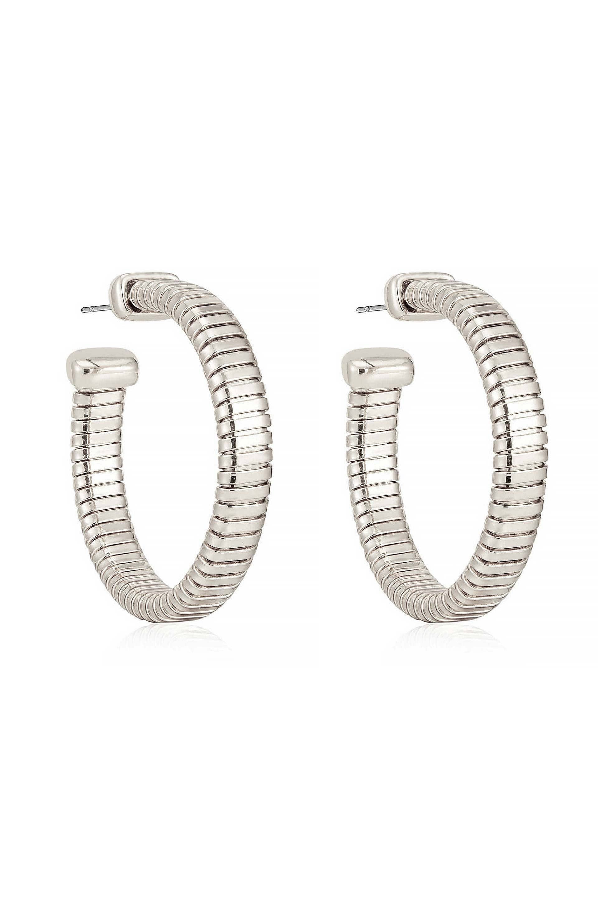 Your Essential Flex 18k Gold Plated Hoops: Silver / One Size