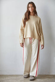 Abbie Roll Neck Knit Sweater Latte