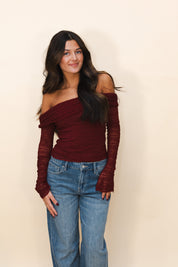 Leighann Lace Top Wine