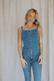 A Moment In Time Vest Denim