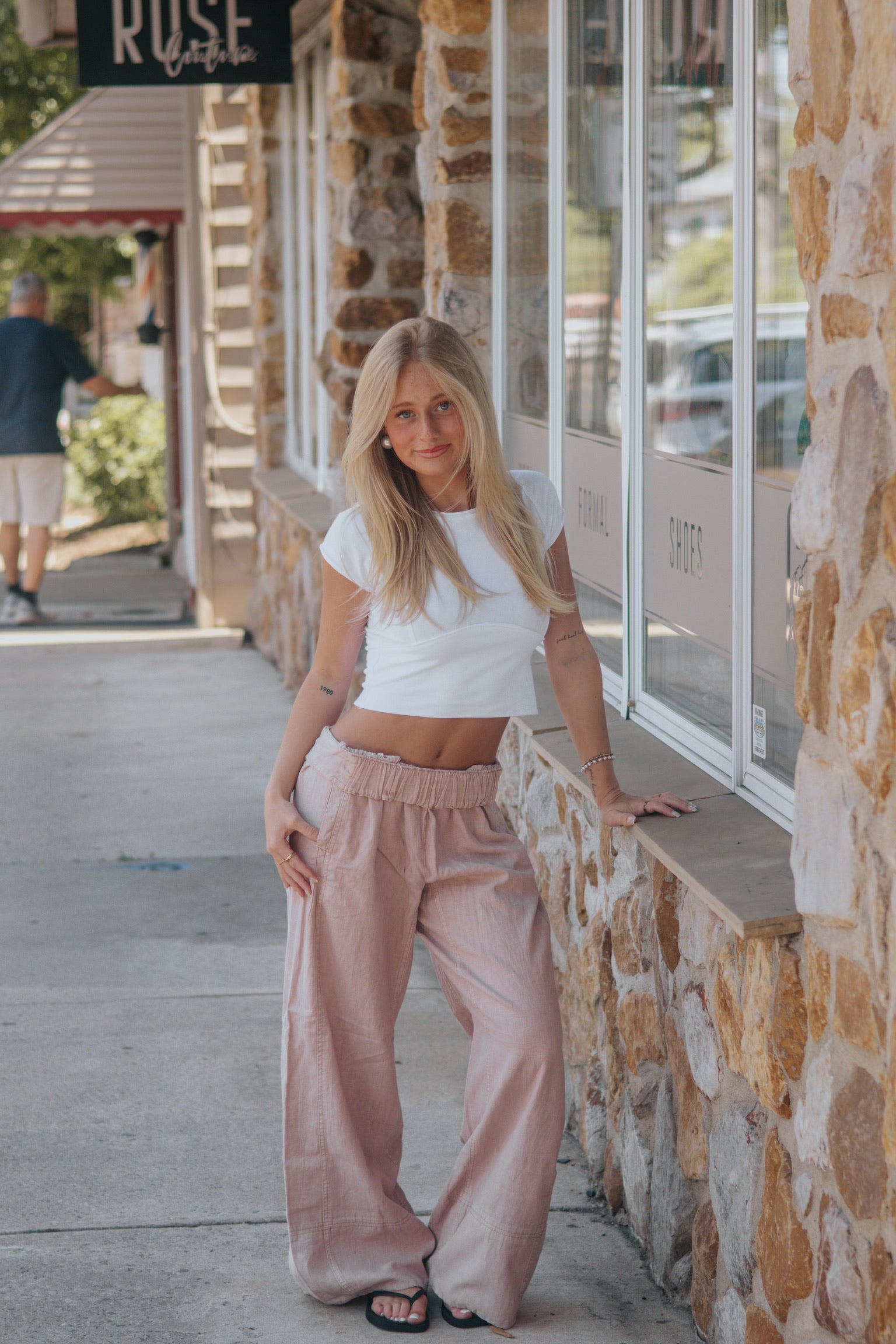 Days End Linen Pull On Pants | Sand Dollar | Free People
