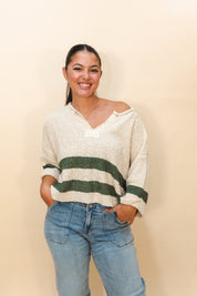 Cider Slouchy Cropped Sweater Olive