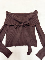 Kerianne Off The Shoulder Top Brown