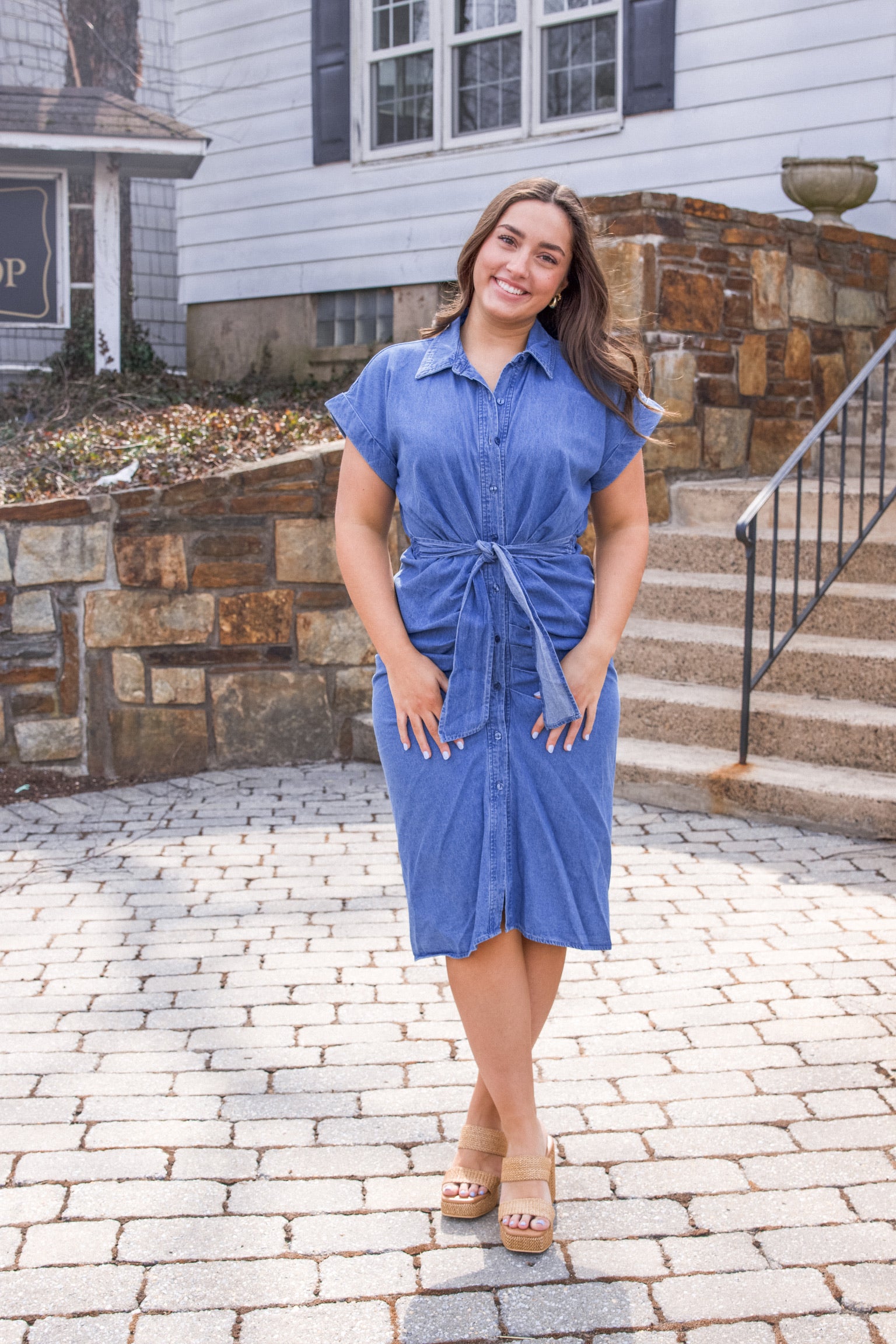 Tori Midi Dress Chambray – Giana Rose Couture