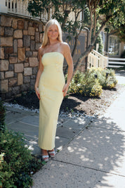 Evee Strapless Maxi Dress in Yellow