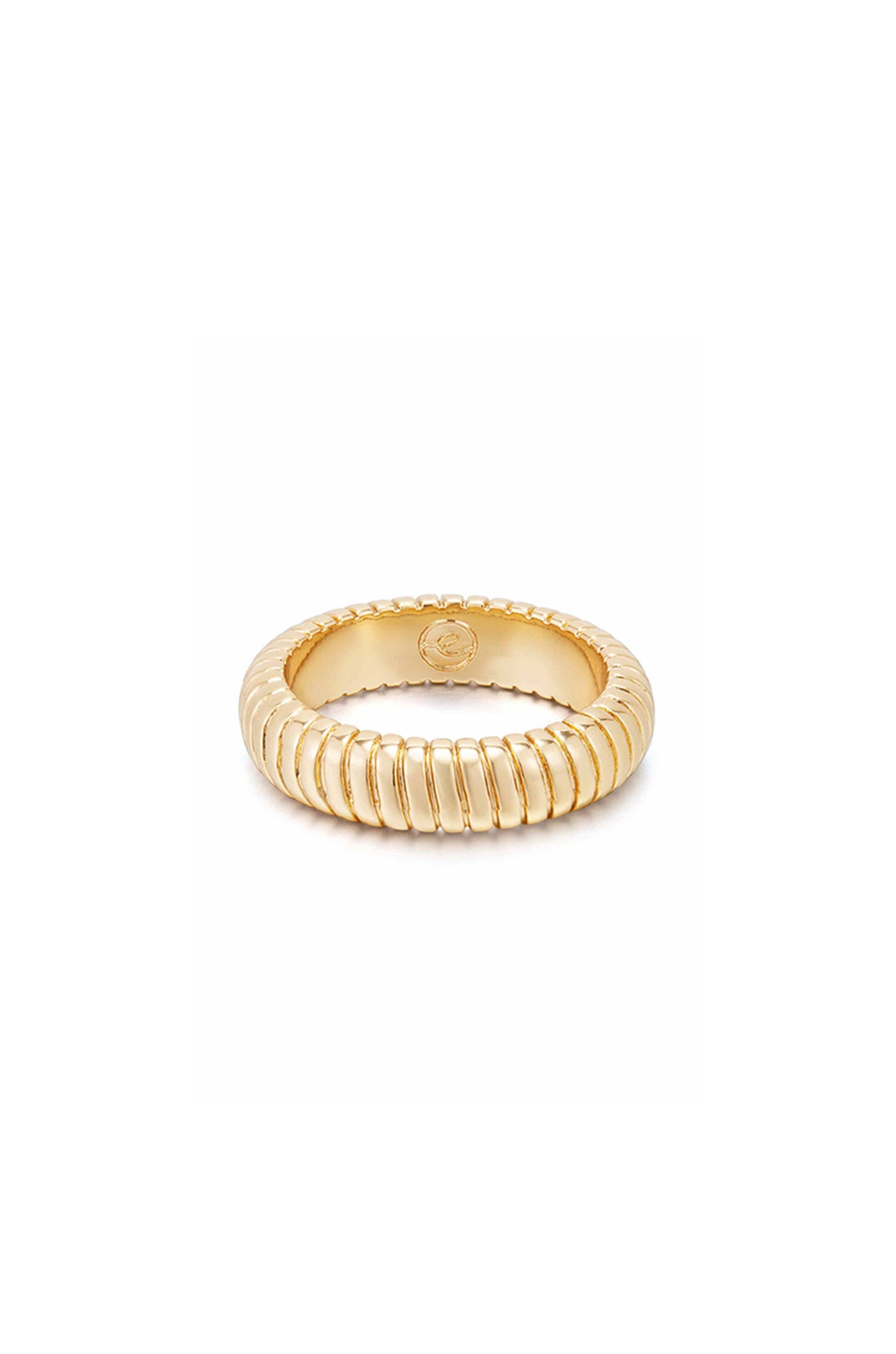 Your Essential 18k Gold Plated Twisted Flex Ring: Rhodium / 7