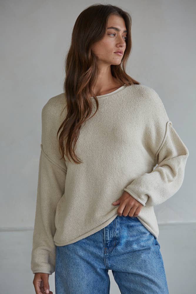 It’s Complicated Knit Sweater in Natural