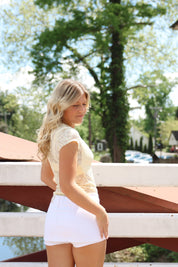 Ready To Go Lace Tee Butter Yellow FP