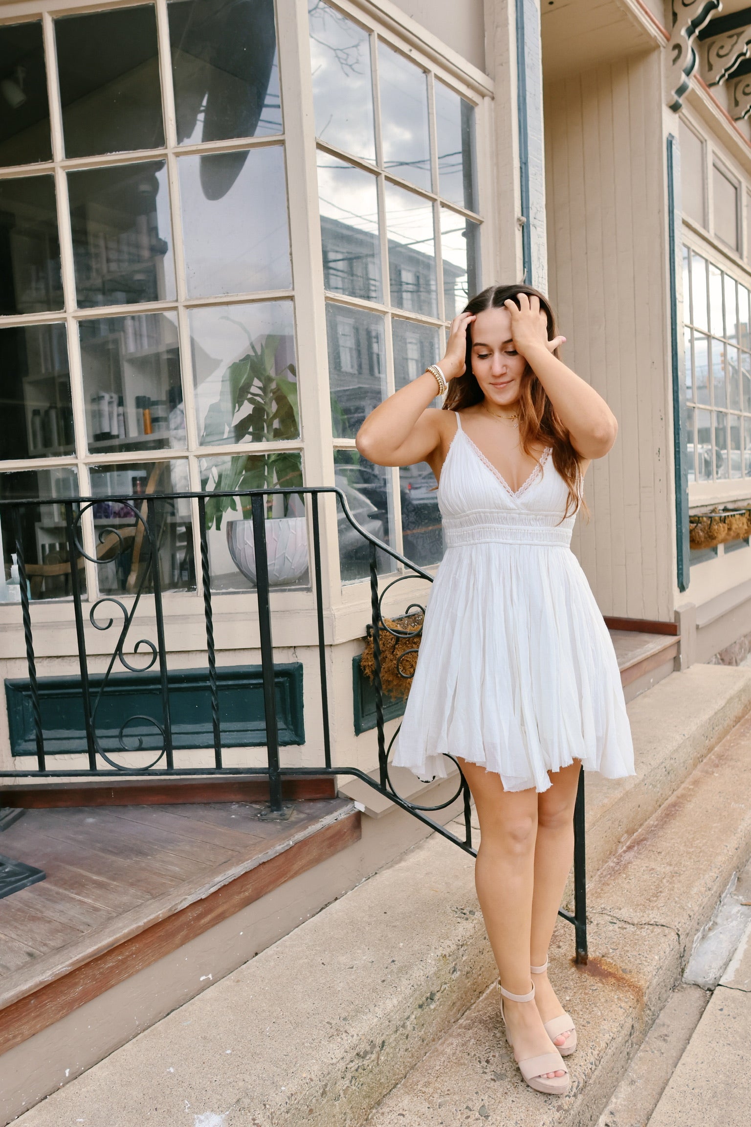 free people white dress Delia Slip Dress FP White L