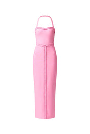 Coralene Halter Gown in Pink