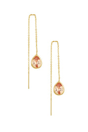 Barely There Chain and Crystal Dangle Earrings: Light Topaz Crystals with 18k Gold Plating