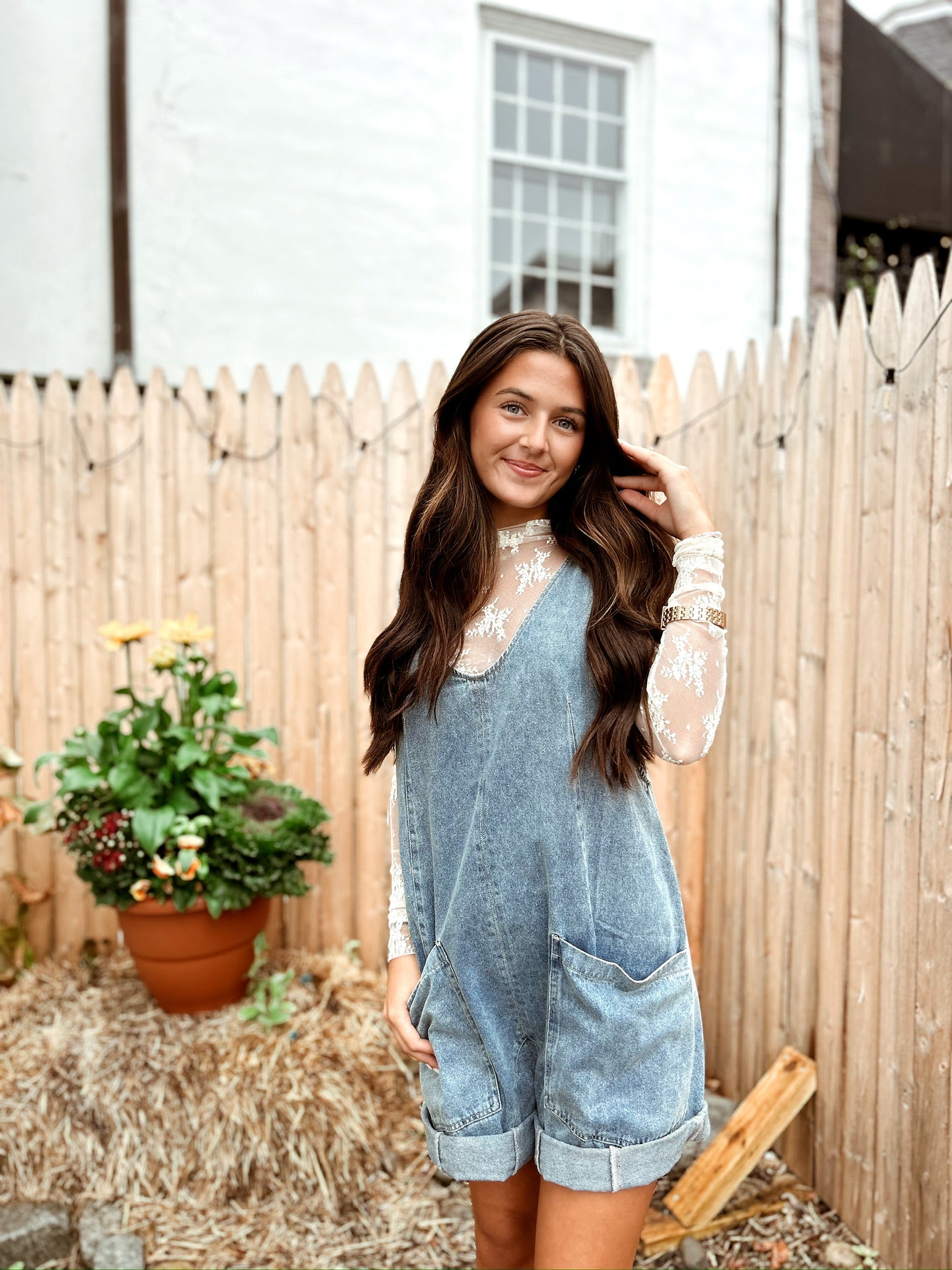 Maxwell Denim Romper Woven