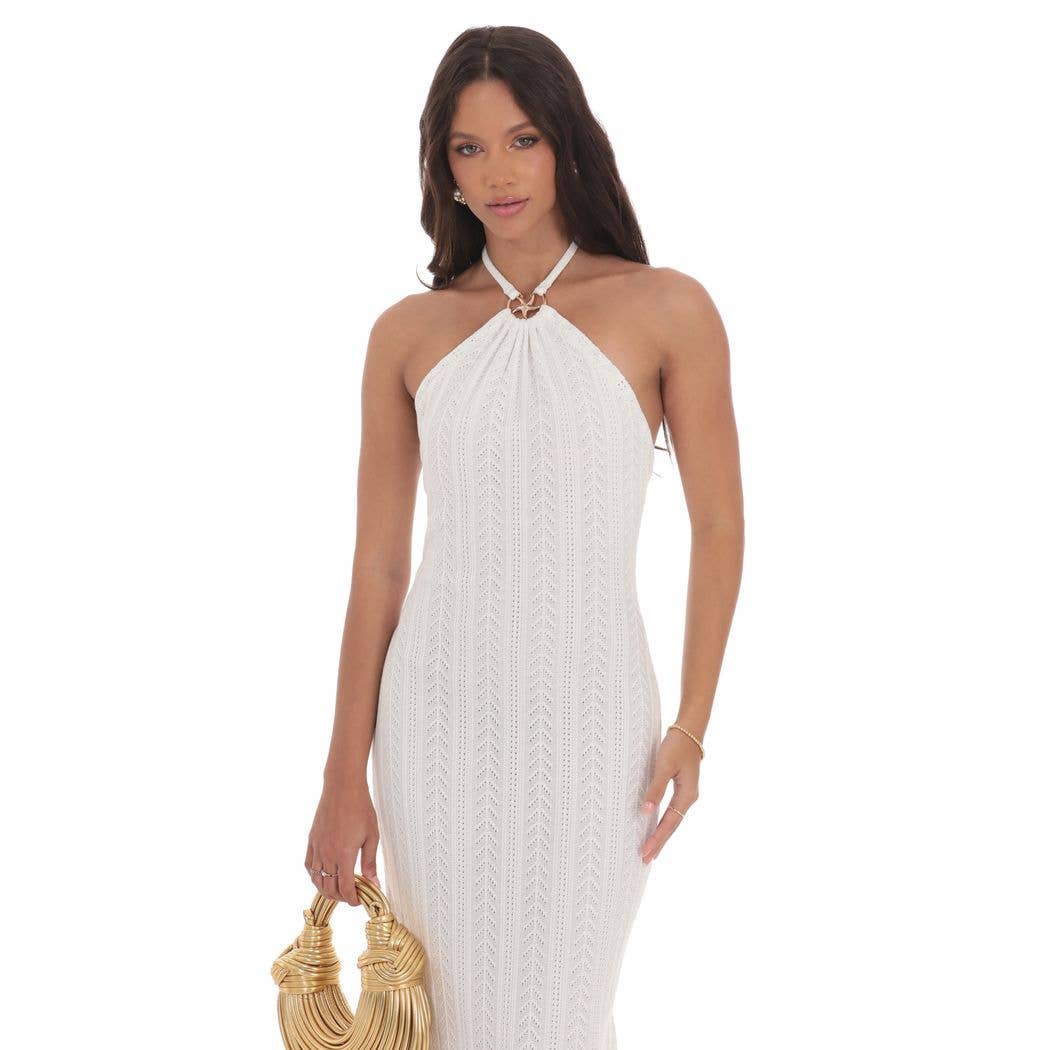 Starfish Crochet Maxi Dress in Ivory