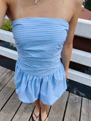 Gigi Dress Vintage Blue Stripe