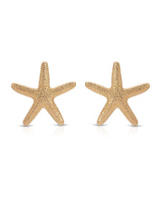 Statement Starfish Stud Earrings: 18k Gold Plated