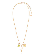 Serpentina Charm Necklace: Peridot with 18k Gold Plating / One Size