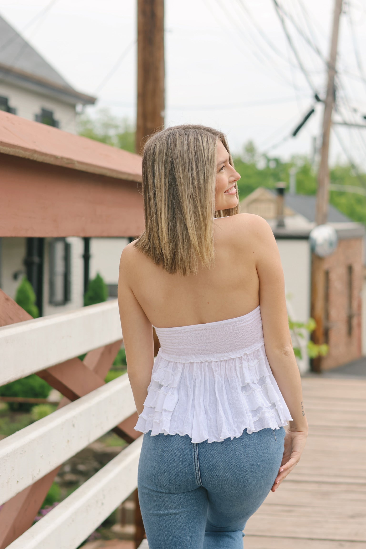 Adella Halter Cami White FP