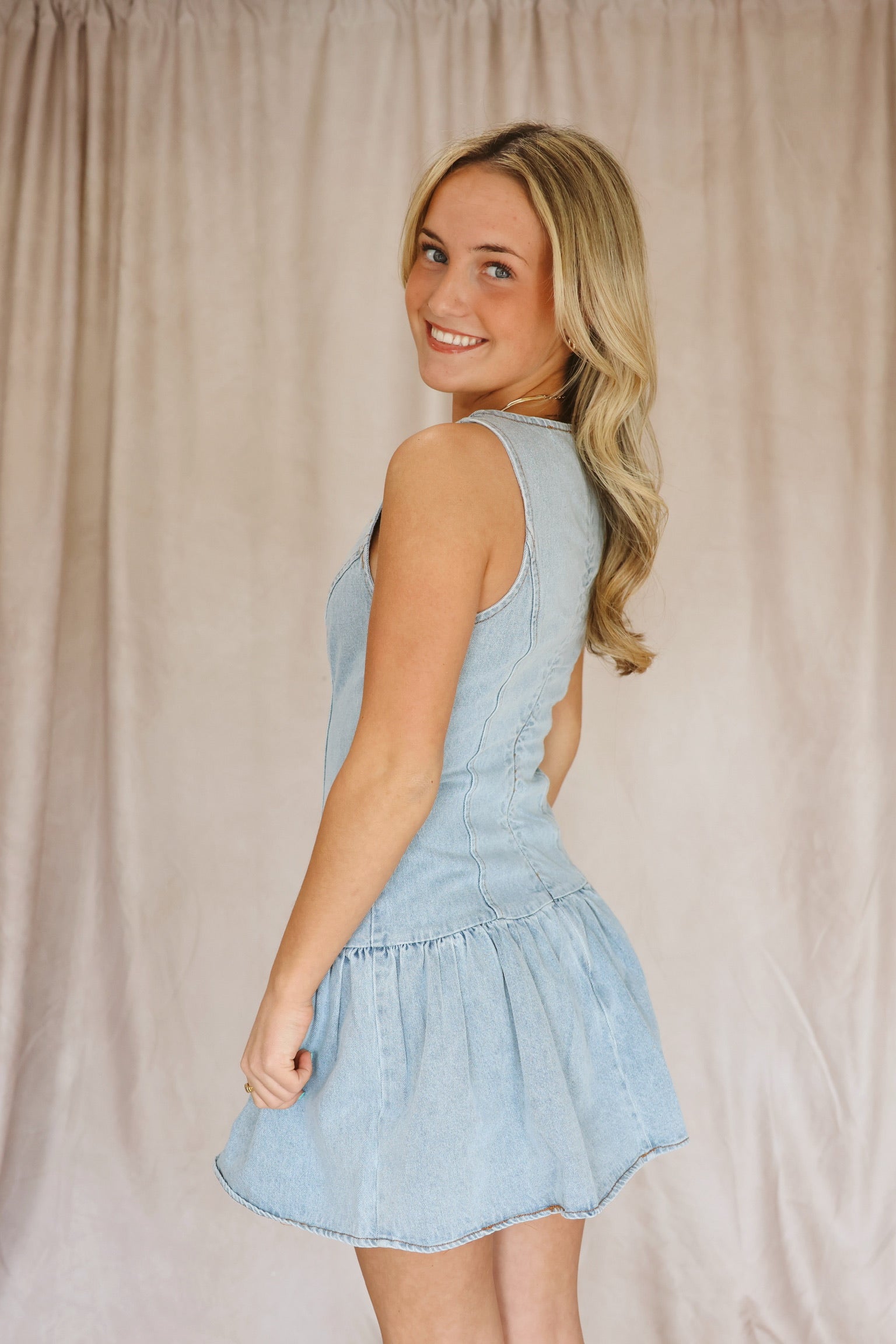 Denim Drop Waist Mini L Denim Drop Waist Mini L