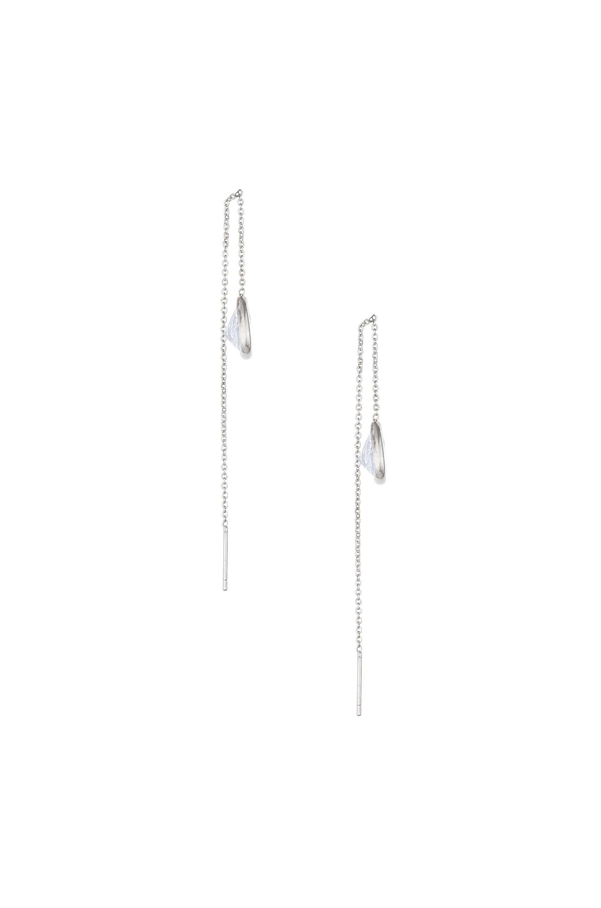 Barely There Chain and Crystal Dangle Earrings: Light Topaz Crystals with 18k Gold Plating