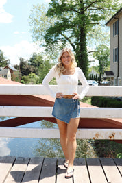 We The Free Emmy Denim Skort - Misty Blue