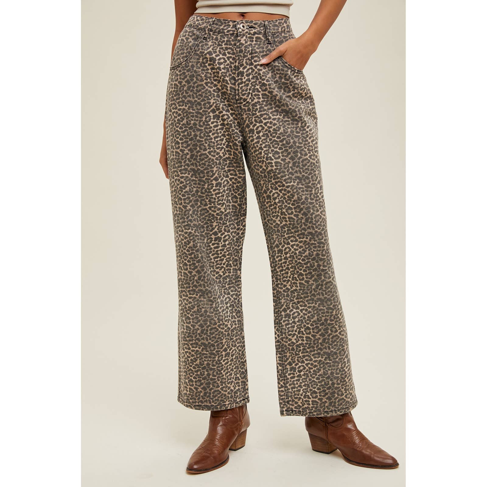 Cheetah Straight Leg Pants