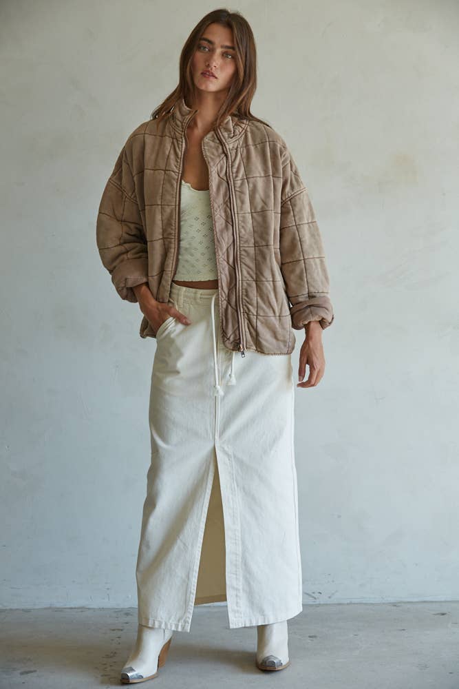 Tahoe Quilted Coat Rose Taupe