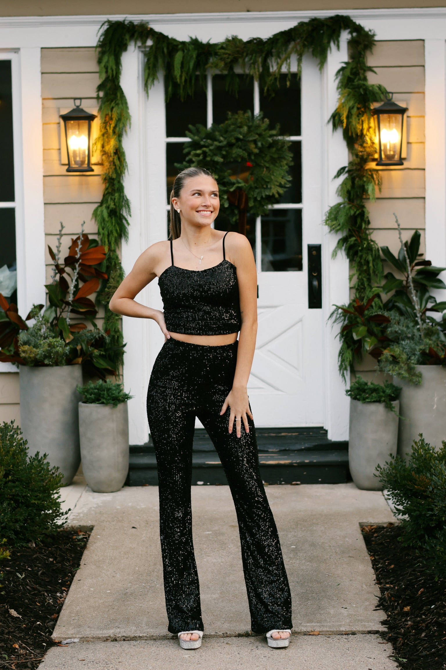 CITRINA SEQUIN PANT BLACK