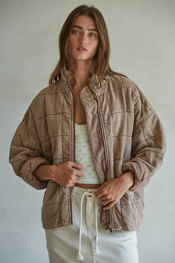 Tahoe Quilted Coat Rose Taupe