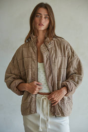 Tahoe Quilted Coat Rose Taupe