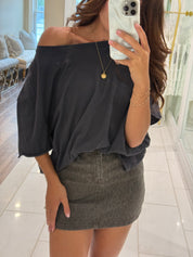 Peyton Dark Cheetah Denim Mini Skirt