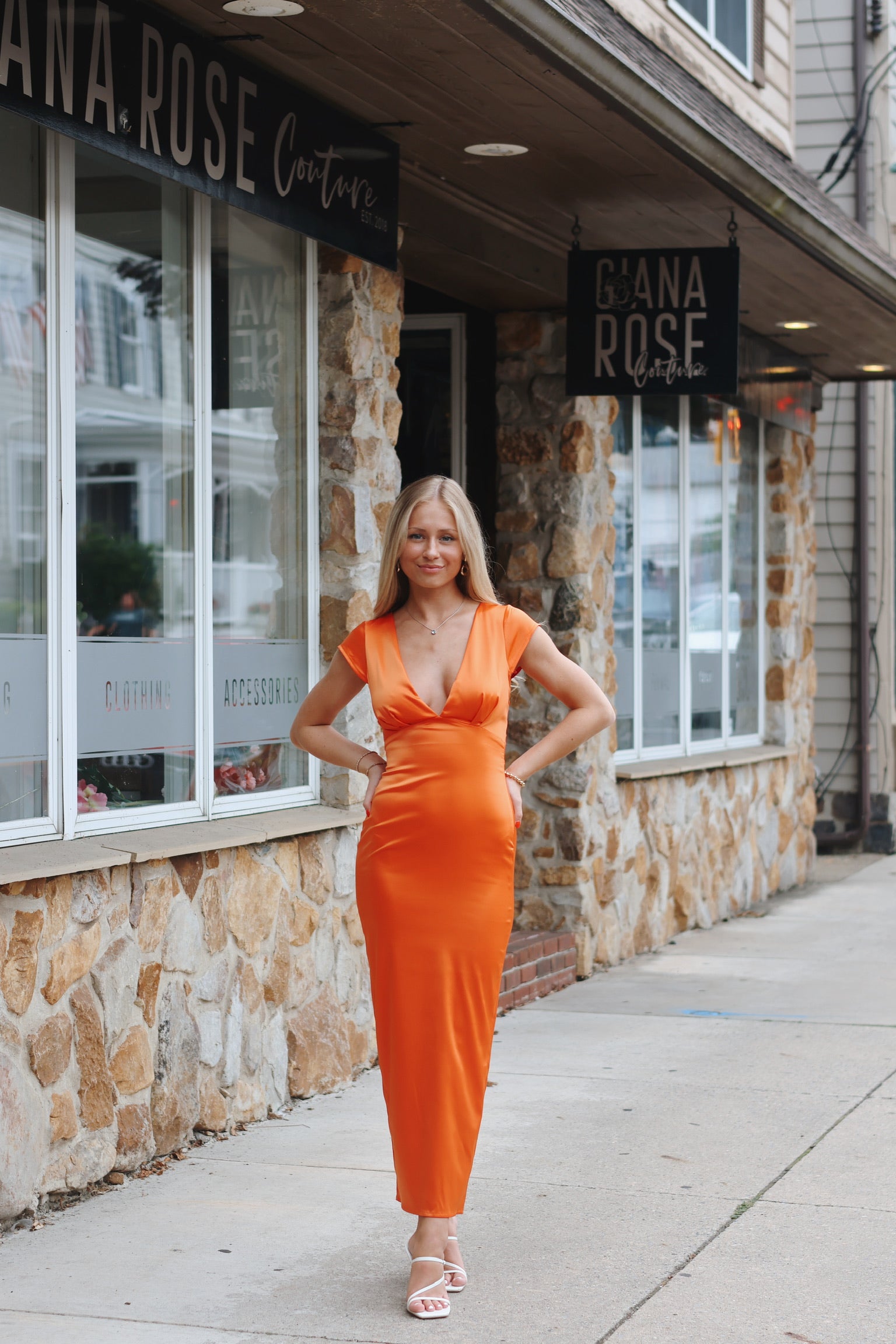 The Chase Satin Maxi Orange S