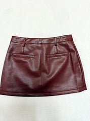 Get it Girl Low Rise Mini Skirt Burgundy