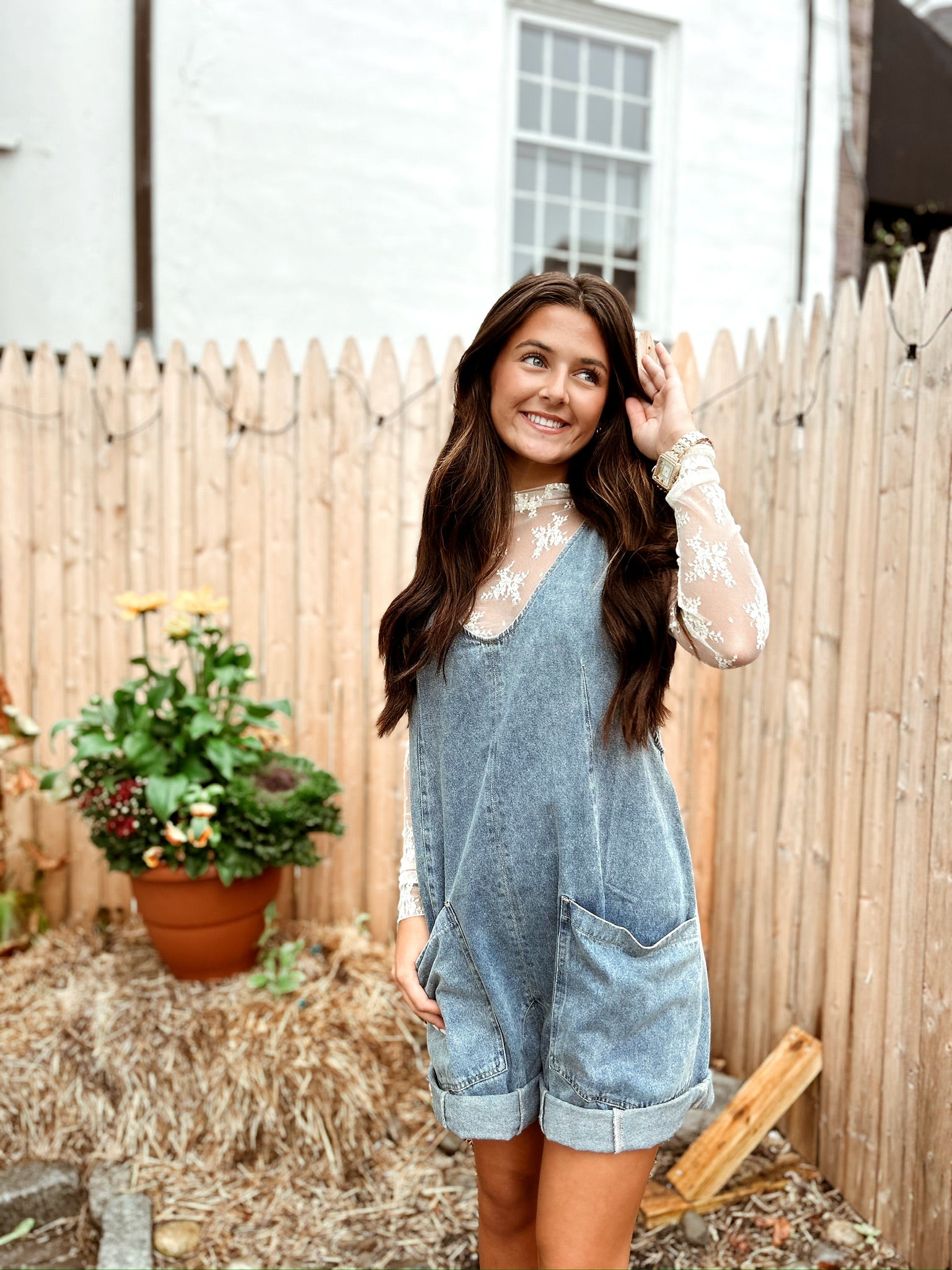 Maxwell Denim Romper Woven