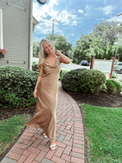 Subtle Seduction Maxi Beige Satin