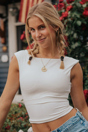 BREE BOAT NECK TOP - CREAM