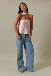 Amber Scarf Top Baby Pink