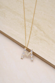 Mixed Crystal Initial 18k Gold Plated Necklace