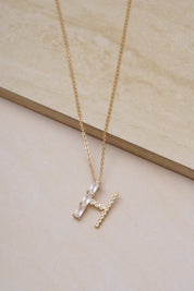 Mixed Crystal Initial 18k Gold Plated Necklace