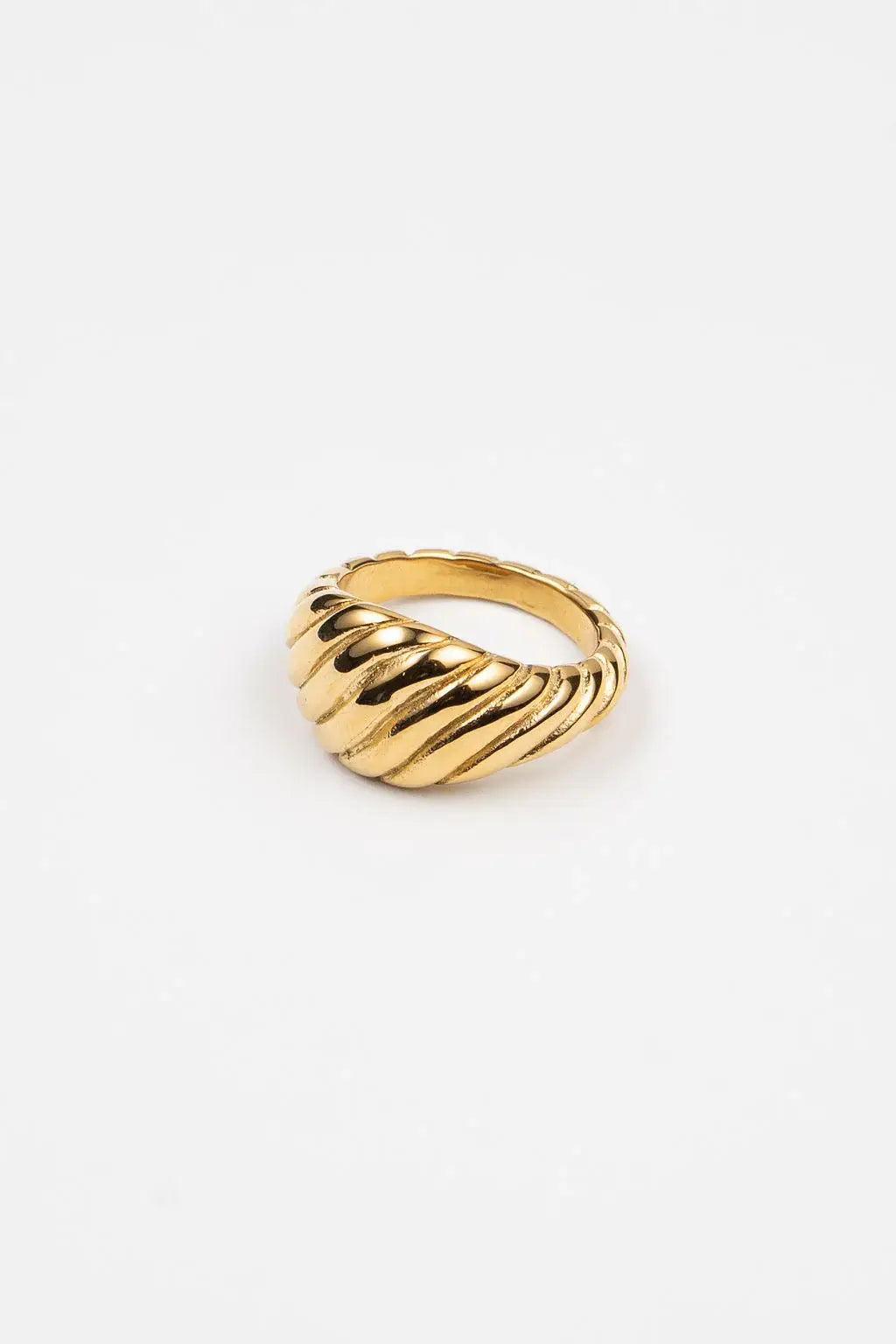 Waterproof Gold Big Twisted Ring