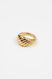 Waterproof Gold Big Twisted Ring