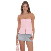 Strapless Tailored Vest in Pink