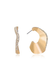 Ripple Pave Hoops: Clear Crystals