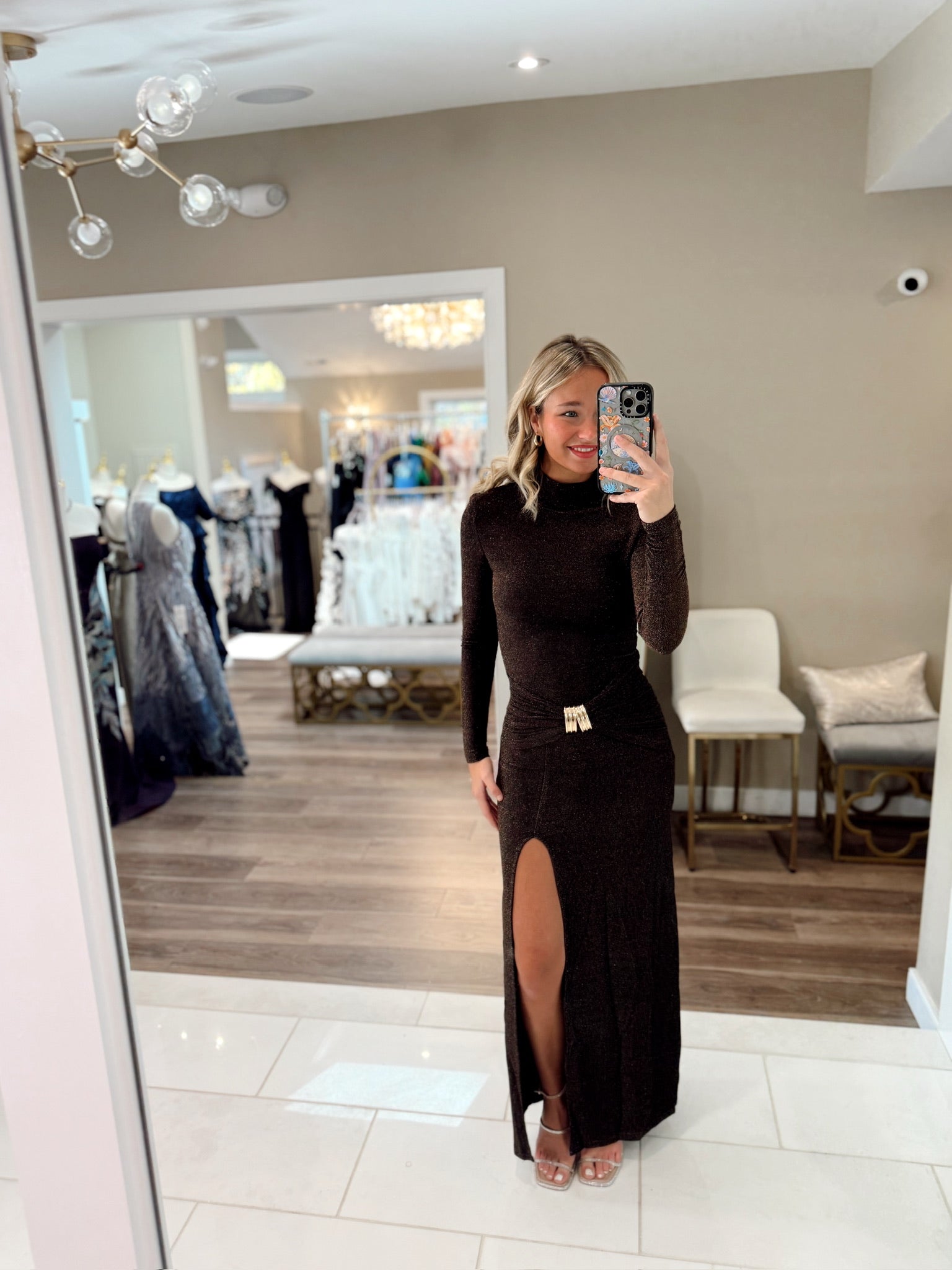 Indira Gown by Elliatt in Black/Gold