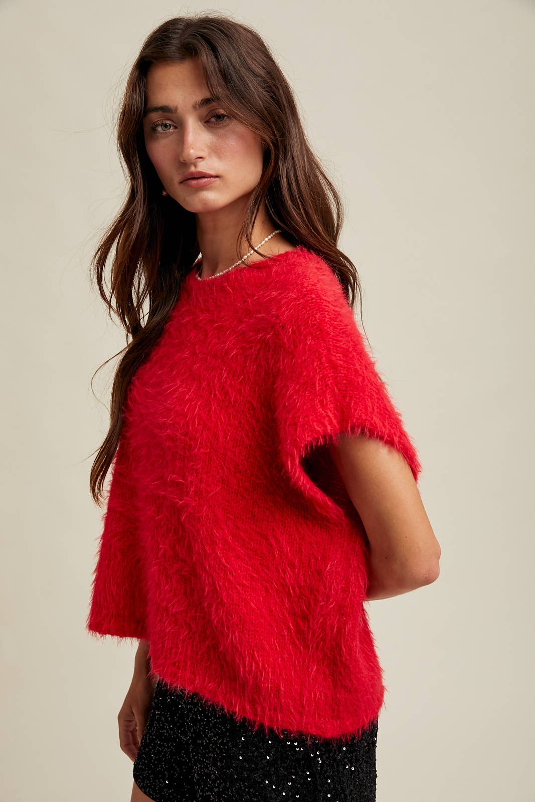 Mohair Sweater Vest Marsala