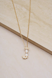 Mixed Crystal Initial 18k Gold Plated Necklace