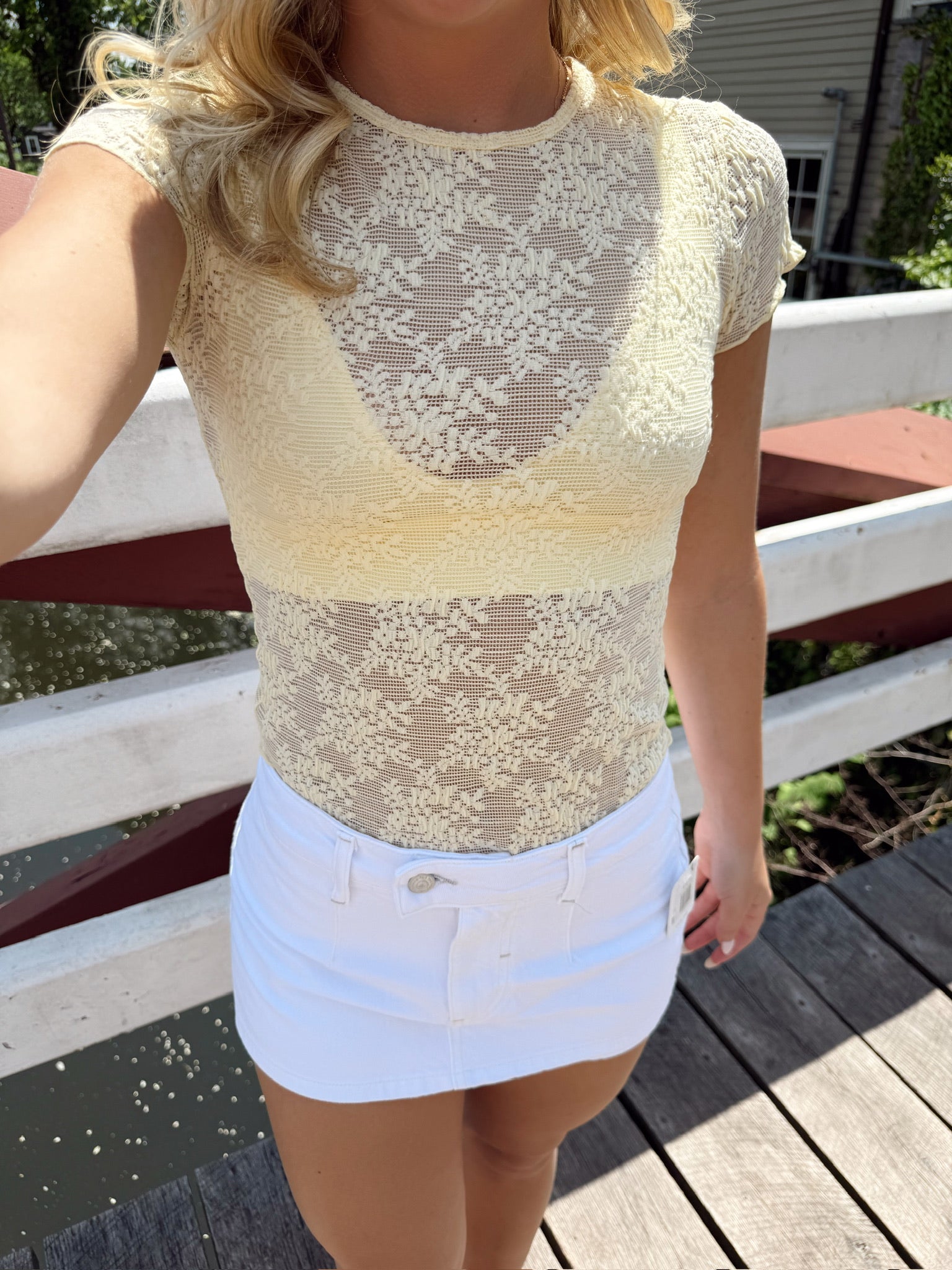 Ready To Go Lace Tee Butter Yellow FP