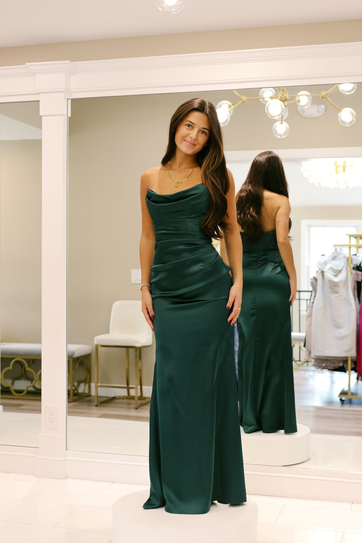 Taylor Gown in Rainforest Green