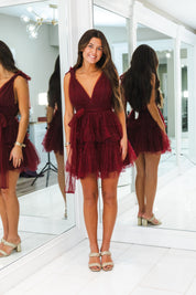 Breakfast at Tiffanys Tulle Mini Burgundy