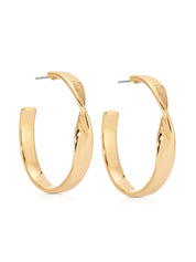 Heirloom Twist Medium Hoops: 18k Gold Plated / One Size