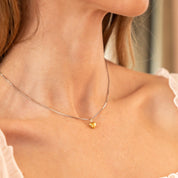 Waterproof Dainty Two-Tone Heart Necklace